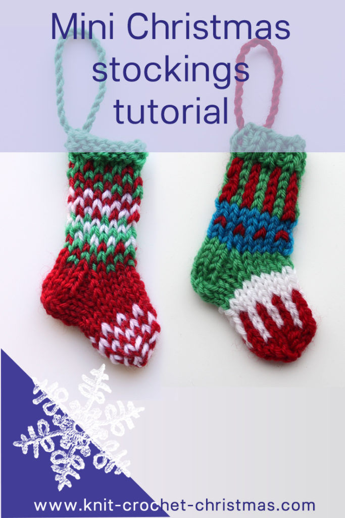 Knitted mini Christmas stockings - Knit &amp; Crochet Christmas