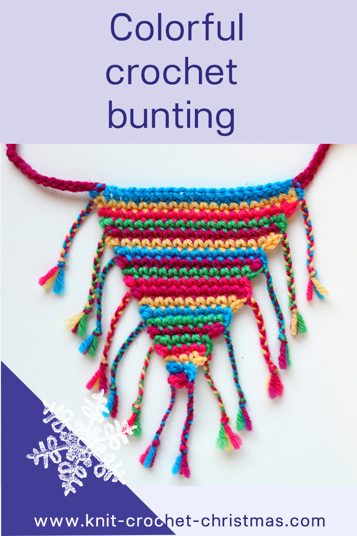 Pinterest image for crochet bunting instructions